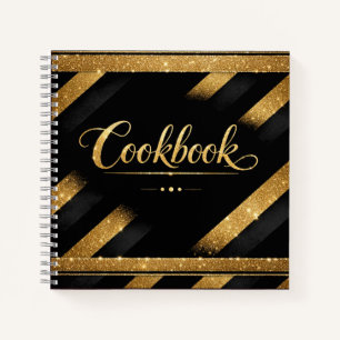 Kochbuch - Black Gold Schrift Rezeptbuch Notizbuch