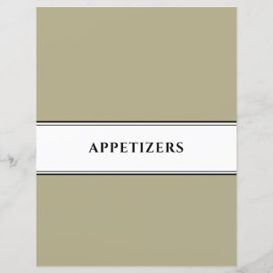 Kochbuch-Division Appetithappen Schwarz-weiße