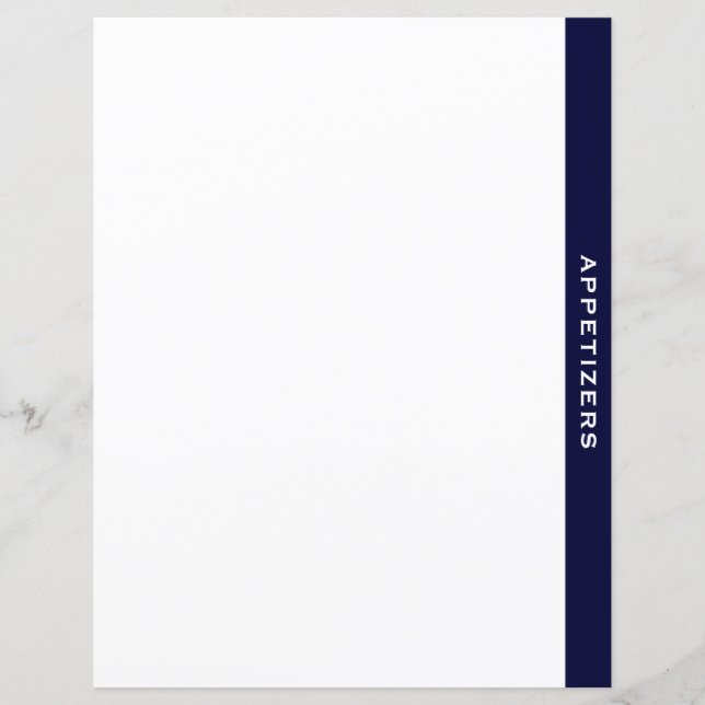 Kochbuch-Division | Marine und Weiß | Appetithappe (Vorderseite)
