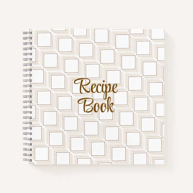 Kochbuch für cremefarbene Tumbling Quadrate Notizbuch (Vorderseite)