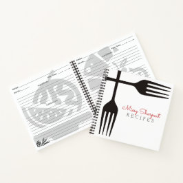 Kochbuch-Notebook mit schwarzen Gabeln Notizbuch