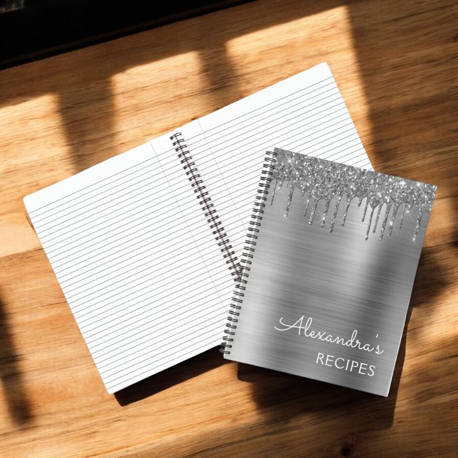 Kochbuch Rezept Buch Silver Glitzer Monogram (Von Creator hochgeladen)