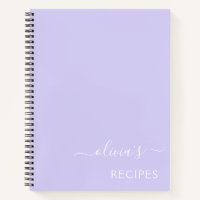 Kochbuch Rezept Lavender Lila Girly Monogram