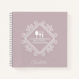 Kochbuch | Rezept-Notebook | Pasetbraune Mauve Notizbuch
