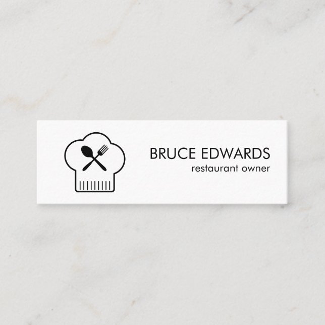 Köche Hat Silverware Mini Visitenkarte (Vorderseite)
