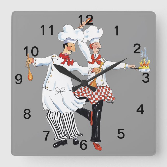 Köche - Wanduhr (Vorderseite)