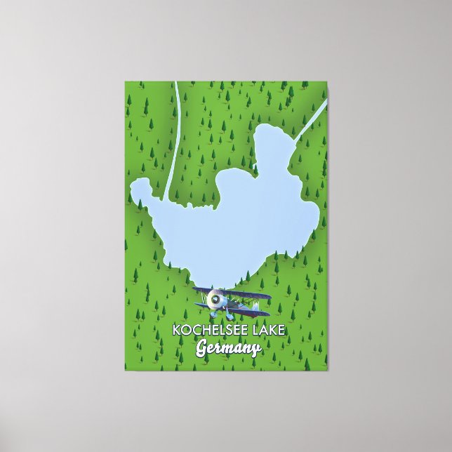 Kochelsee, Landkarte Deutschland Leinwanddruck (Vorderseite)