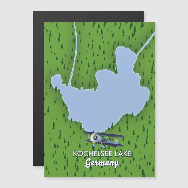 Kochelsee, Landkarte Deutschland Magnetkarte (Vorne/Hinten)