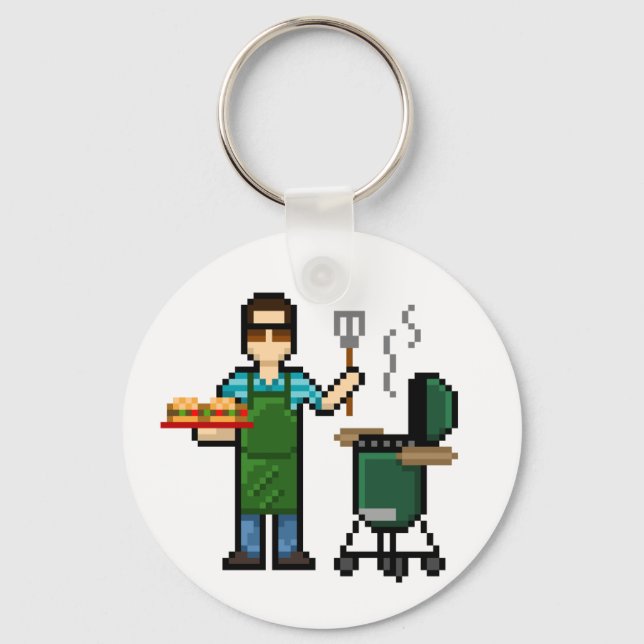 Kochen am Grill von BGE Schlüsselanhänger (Vorderseite)