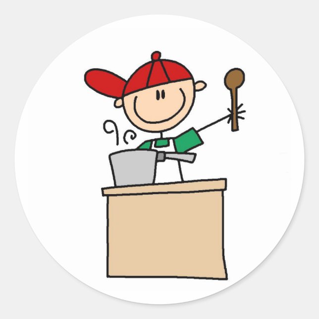 Kochen auf dem Küchensticker Runder Aufkleber (Vorderseite)