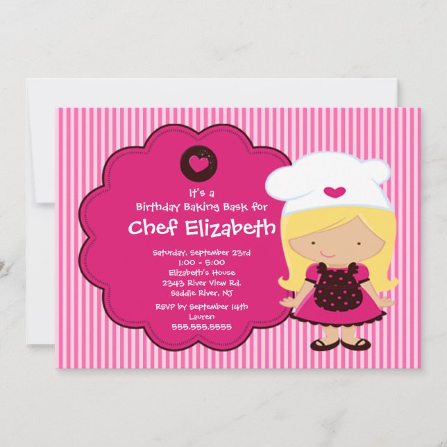 Kochen Backwaren Geburtstagsparty Einladung (Vorderseite)