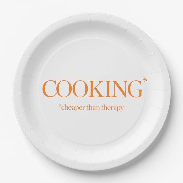 Kochen billiger als Therapie Pappteller (Vorderseite)