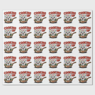 Kochen bis zum Spiel Lustiger Fußball frittiert Geschenkpapier