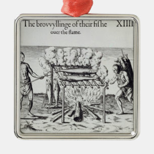 Kochen der Fische Silbernes Ornament