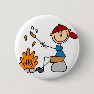 Kochen des Hotdog-Campings-Knopfes Button