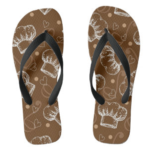 Kochen des Musters mit Kochshut Flip Flops