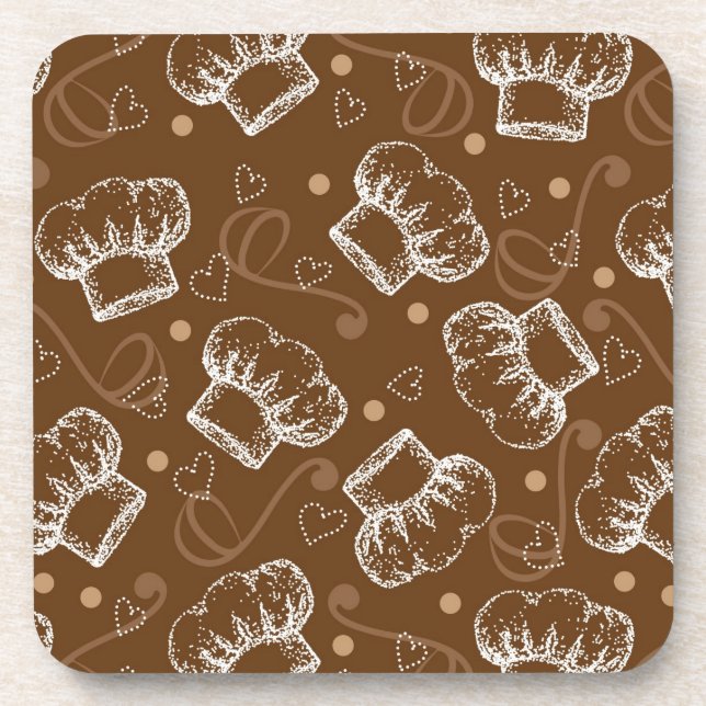 Kochen des Musters mit Kochshut Getränkeuntersetzer (Vorderseite)