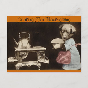 Kochen für Thanksgiving Feiertagspostkarte