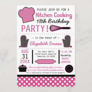 Kochen Geburtstagsparty Einladung