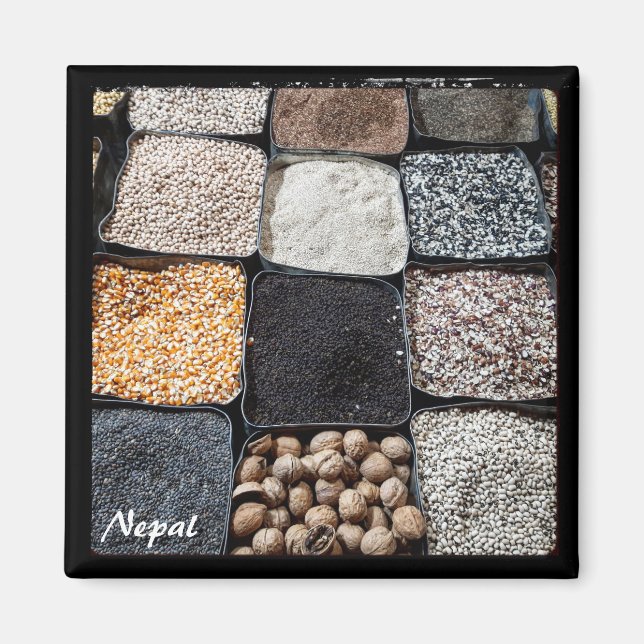 Kochen im Himalaya, Grundstoffe - Nepal Magnet (Vorne)