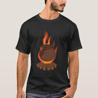 Kochen in einem Tongefäß auf einem Holzfeuer T-Shirt