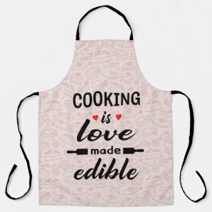 Kochen ist ein lustiger Slogan für Liebe Schürze