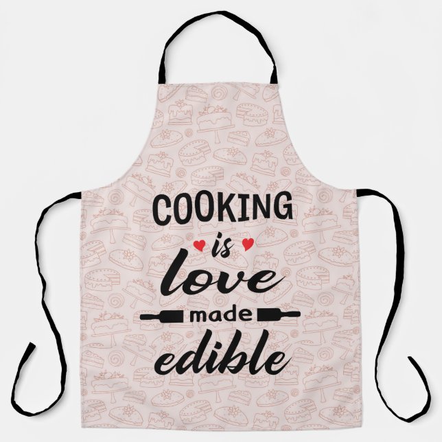 Kochen ist ein lustiger Slogan für Liebe Schürze (Vorderseite)
