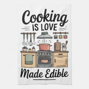 Kochen ist Liebe Geschirrtuch