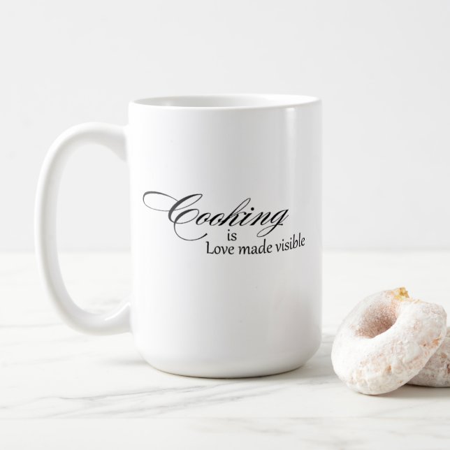 Kochen ist Liebe macht sichtbare Tasse (Mit Donut)
