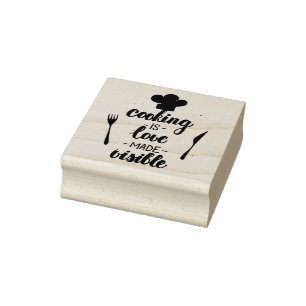 Kochen ist Liebe sichtbar gemacht Gummistempel