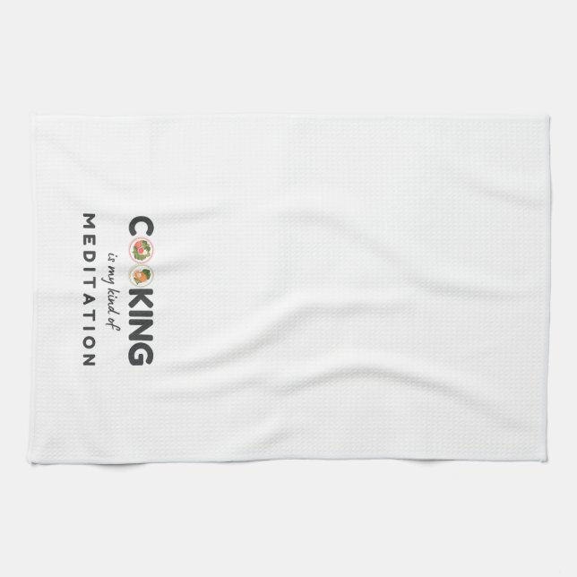 Kochen ist meine Art Meditation - Funny Kitchen Geschirrtuch (Horizontal)