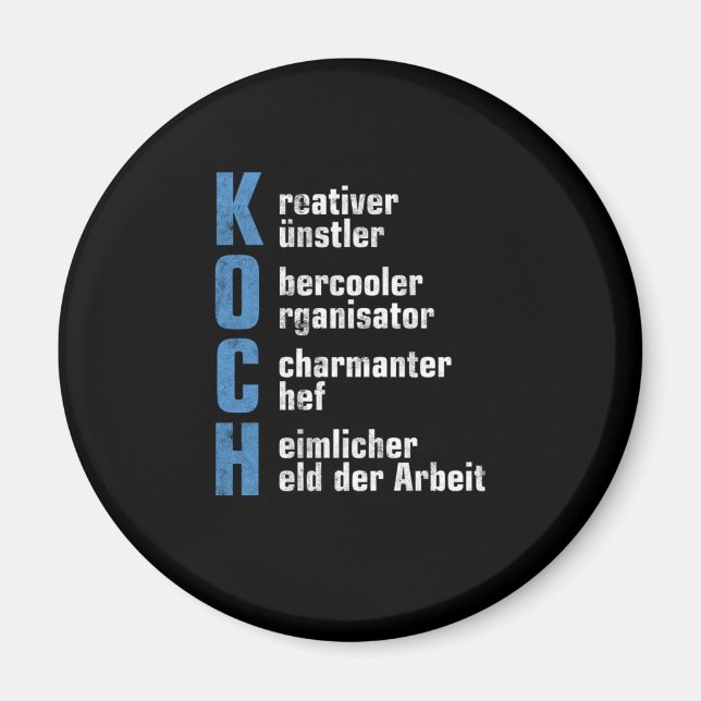 Kochen Koch Kchenchef Chefkoch Bcker Gastronomie G Magnet (Vorne)