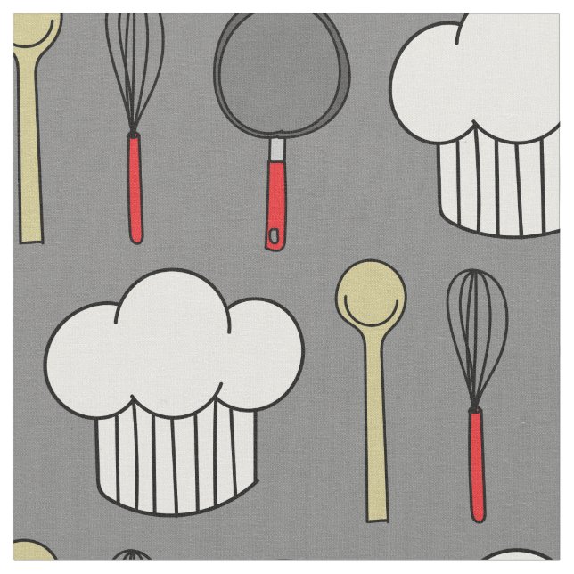 Kochen Koch Niedlich Kinder Backkochen Küche Stoff (Nahaufnahme)