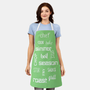 Kochen Koch Wörter Grüne Schürze