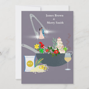 Kochen Köstliche Zeremonie der Liebe Hochzeit Einladung