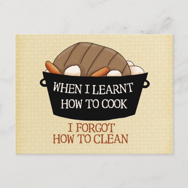 Kochen lernen postkarte (Vorderseite)