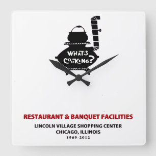 Kochen, Lincoln Village Centre, Chigago Quadratische Wanduhr