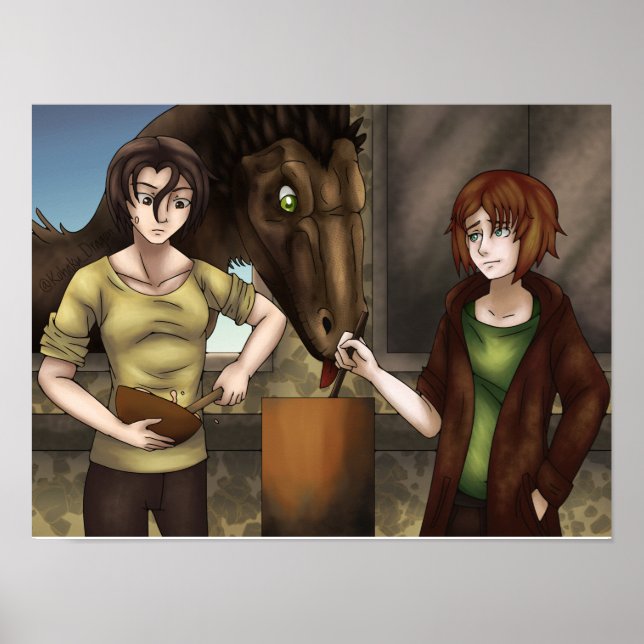 Kochen mit Dinosauriern Poster (Vorne)