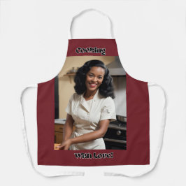 Kochen mit dunkelroter, erwachsener Schürze, schwa Schürze