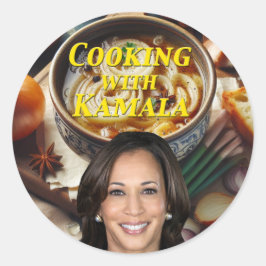Kochen mit Kamala Runder Aufkleber