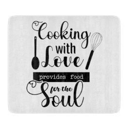 Kochen mit Liebe bietet Essen für das Soul Schneidebrett