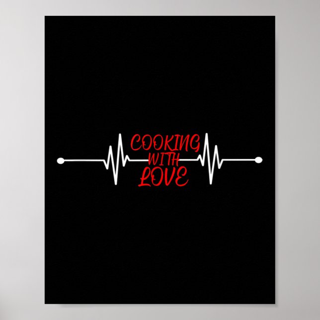 Kochen mit Liebe Funny Cooking Koch Geschenk Poster (Vorne)