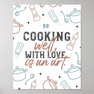 Kochen mit Liebe Typografie Poster