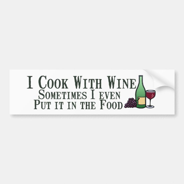 Kochen mit Wein Autoaufkleber (Vorne)