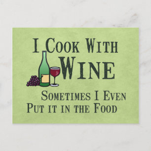 Kochen mit Wein Postkarte