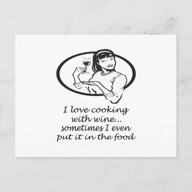 Kochen mit Wein Postkarte (Vorderseite)