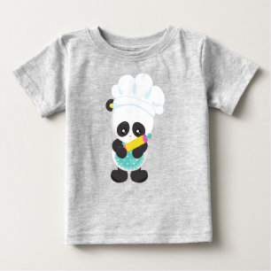 Kochen Panda, Backpanda, Schürze, Rolling Button Baby T-shirt
