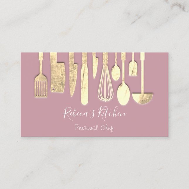 Kochen Personal Koch Restaurant Catering Pulver Visitenkarte (Vorderseite)