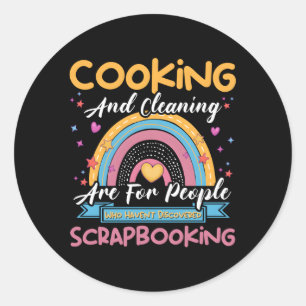 Kochen Reinigung Entdeckt Scrapbooking S Runder Aufkleber