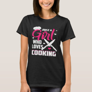 Kochen Sie nur ein Mädchen, die Lieben Kochen Koch T-Shirt